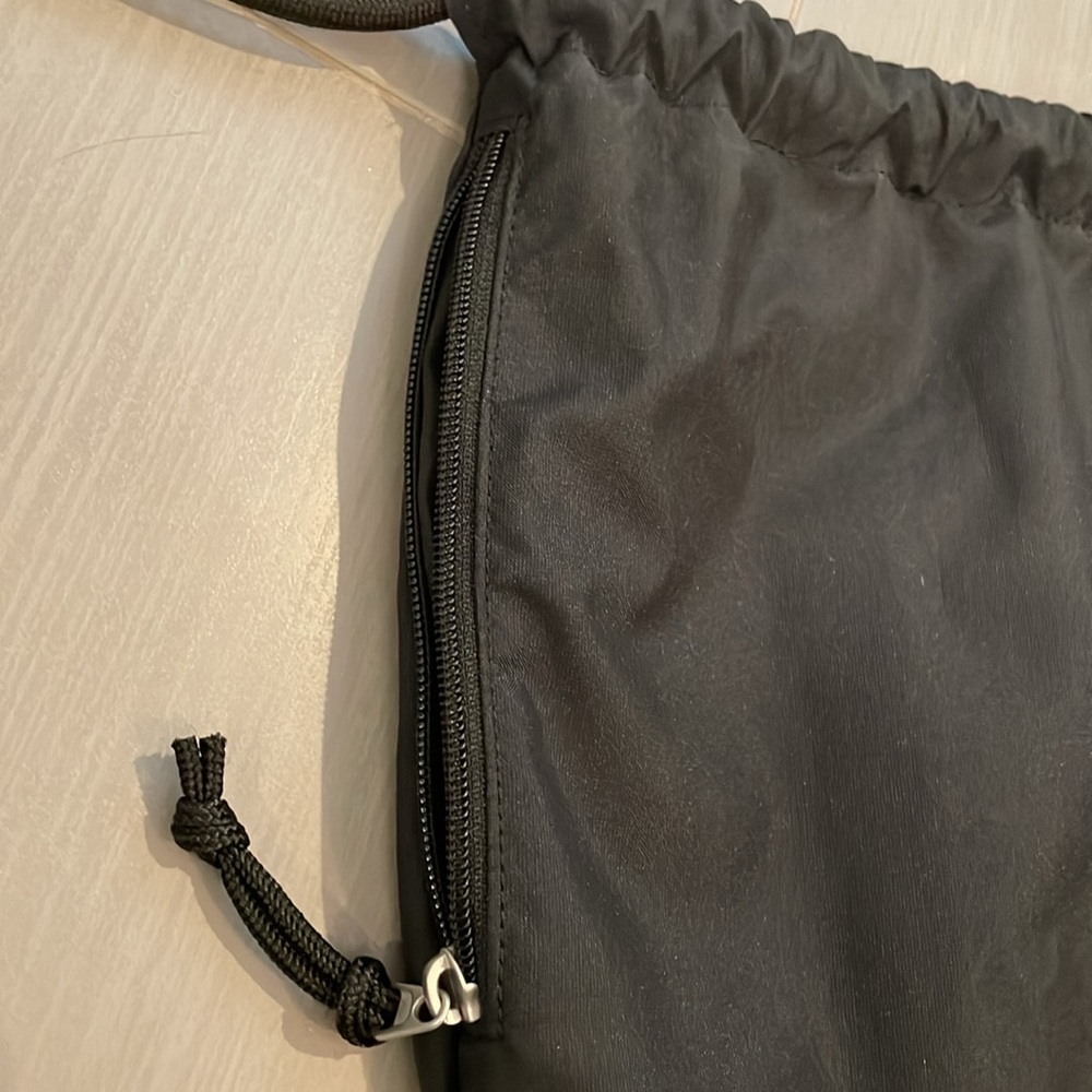 Drawstring, Black Backpack - image 3
